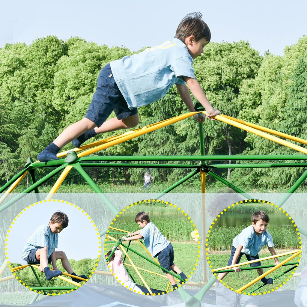 13 FT Climbing Dome for Kids 3 +, Geometric Dome Climber Play Center - Supports 1000LBS Outdoor Playset, Easy Assembly and Move