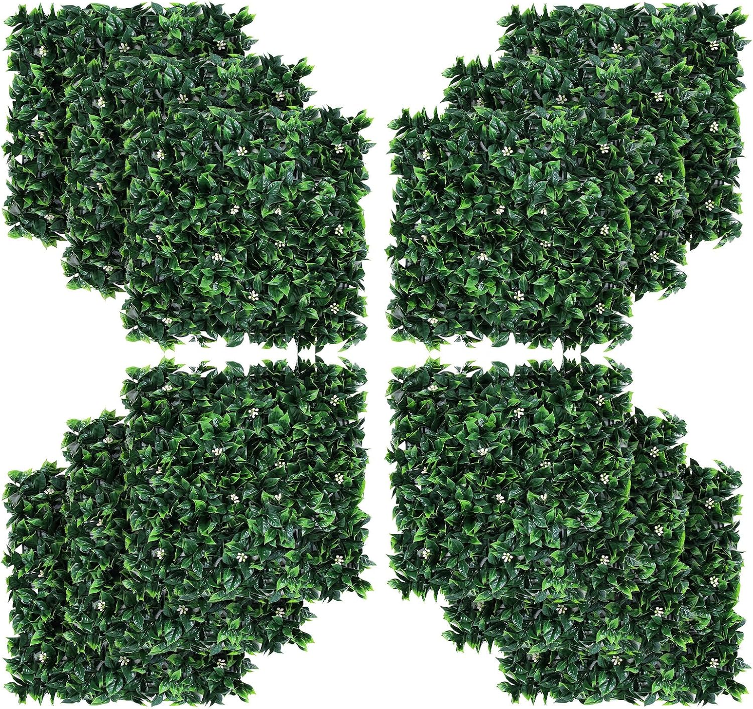 GarveeLife Artificial Grass Wall Panels 20"x20", 12 Pcs Hedge Panels with 50 Zip Ties, Sun Proected Privacy Fence Screen Fake Greenery Backdrop for Outdoor Indoor Garden Birthday Wedding Decor