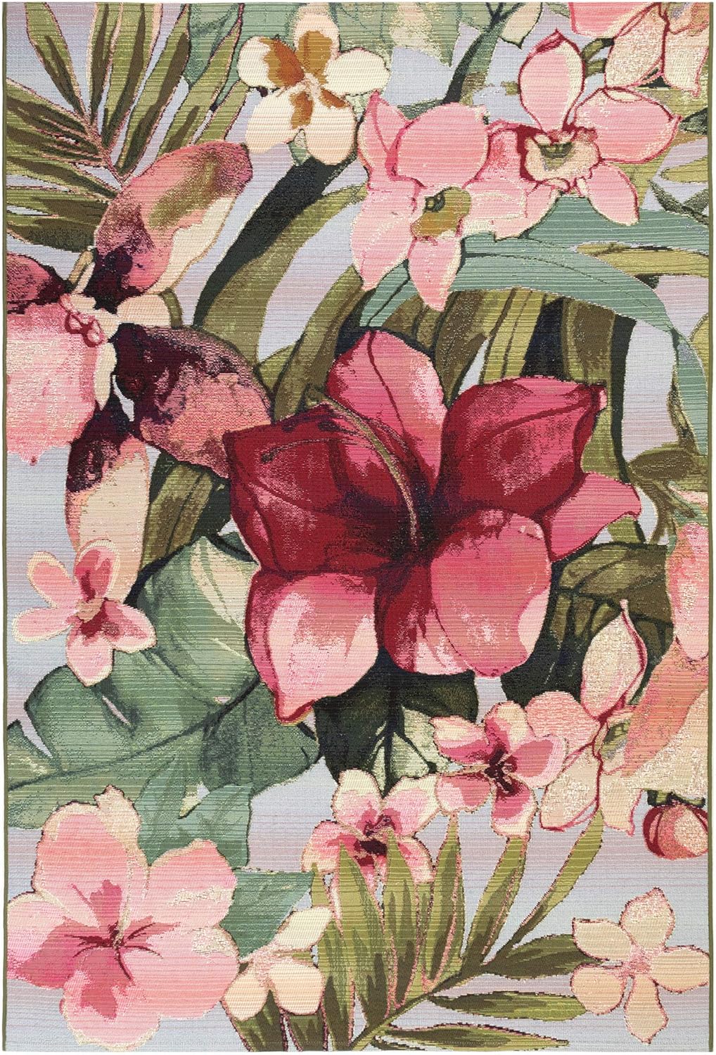 Liora Manne Marina Indoor Outdoor Rug - Floral & Safari Designs, Comfortable & Durable, Power Loomed, Polypropylene Material, UV Stabilized, Tropical Floral, 8'10" x 11'9"