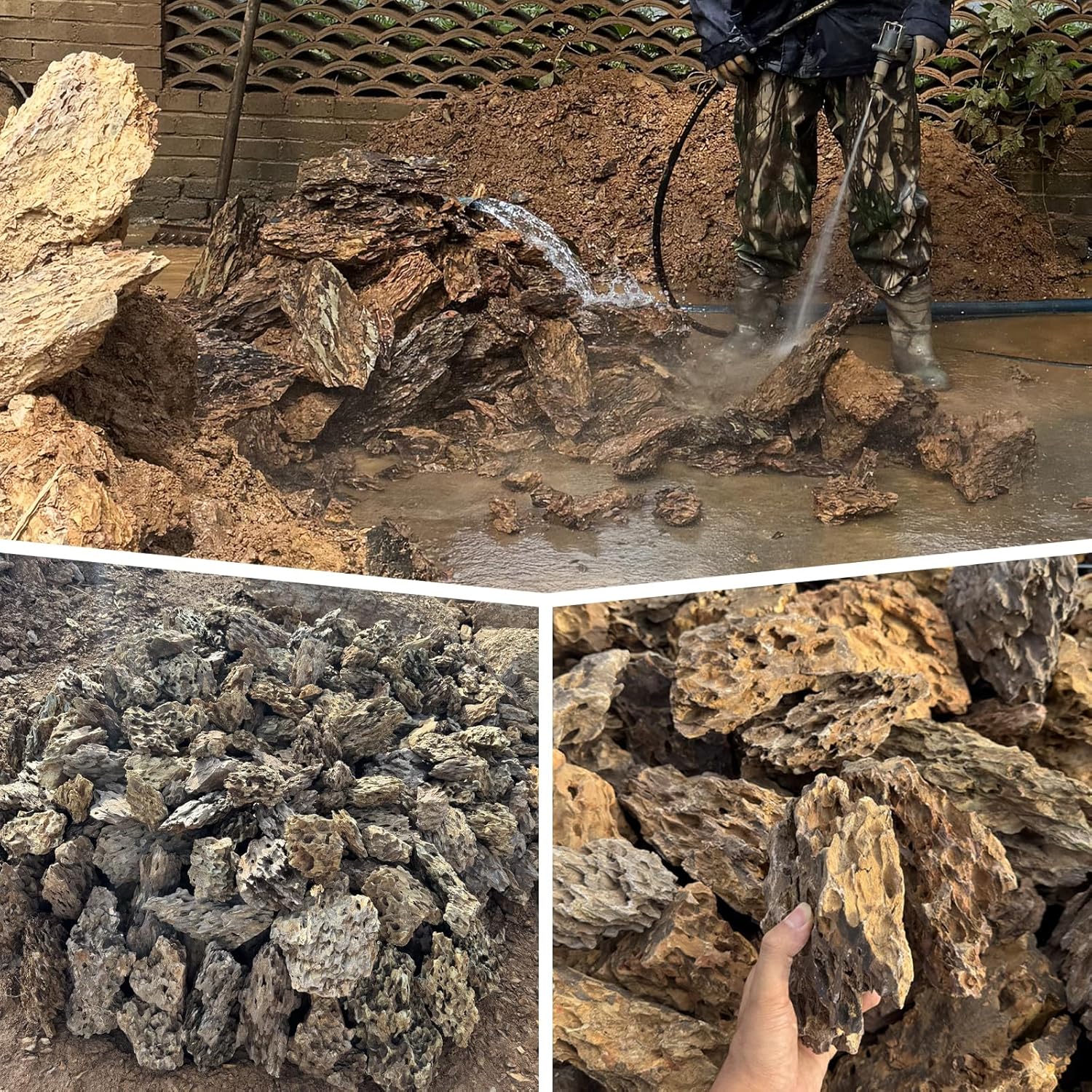 Natural Rock Stone 10lb Fish Tank Rock for Aquarium Landscaping Models Fish Tank Decoration,Freshwater Planted Aquariums and Amphibian Enclosures-2-6 inches