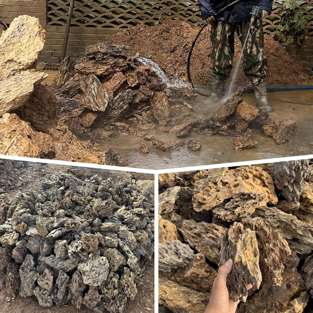 Aquarium Rocks 5lb Dragon Stone for Aquariums Aquascaping Landscaping Model Fish Tanks Terrariums Vivariums Decoration Paludarium Amphibian Enclosures-2-4 Inches