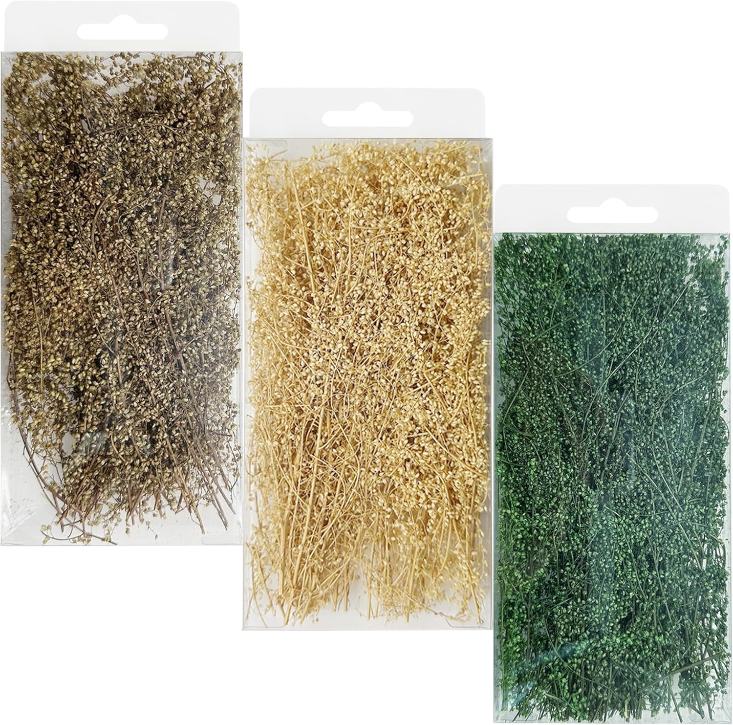 Woohome 3 Color Static Grass Tuft Long Shrub Vegetation Groups Miniature Shrubs Model Bushes for DIY Model Train Landscape Railroad Scenery