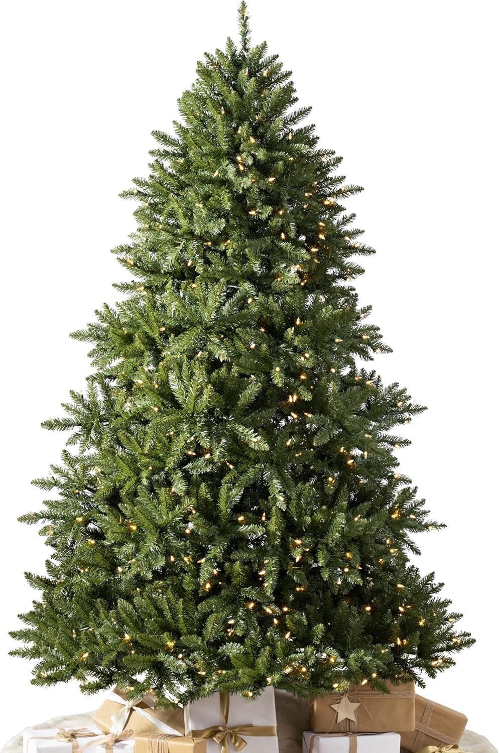 Balsam Hill Vancouver Spruce - Traditional Full Artificial Christmas Tree with Classic Needle Foliage with Premium Stand & Easy Assembly for Indoor Holiday Decorating, LED Clear, 8'