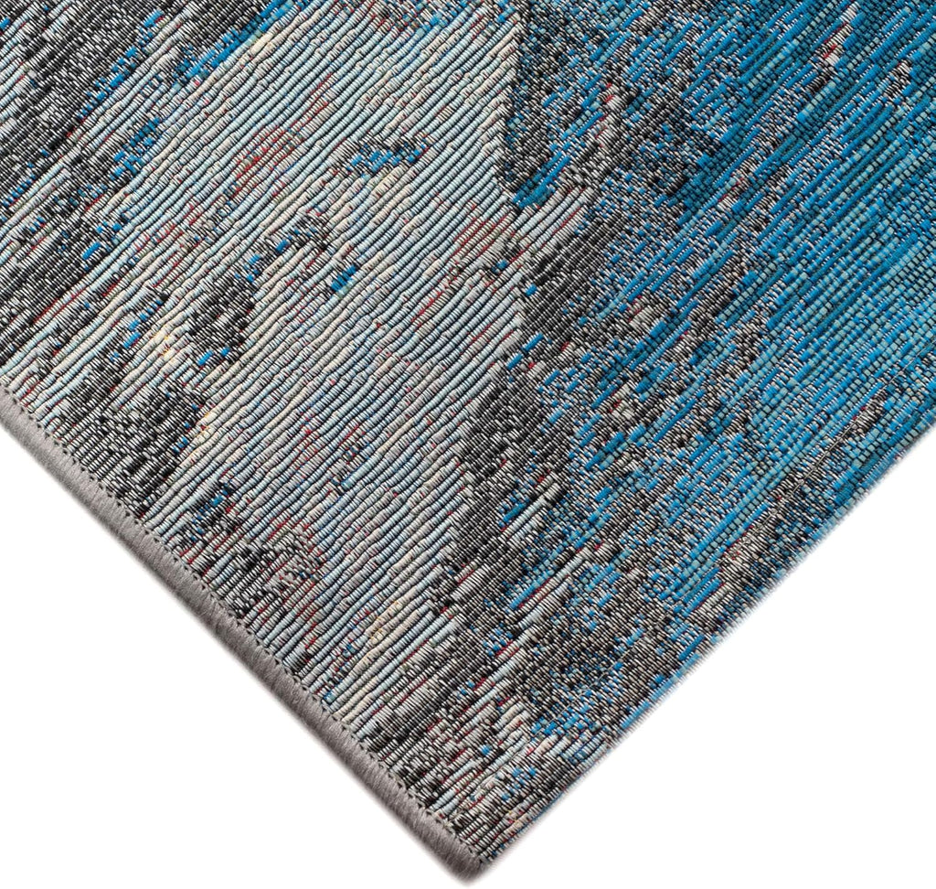 Liora Manne Marina Low Profile Durable Indoor/Outdoor Woven Rug- Surf Ocean 6'6" x 9'4"