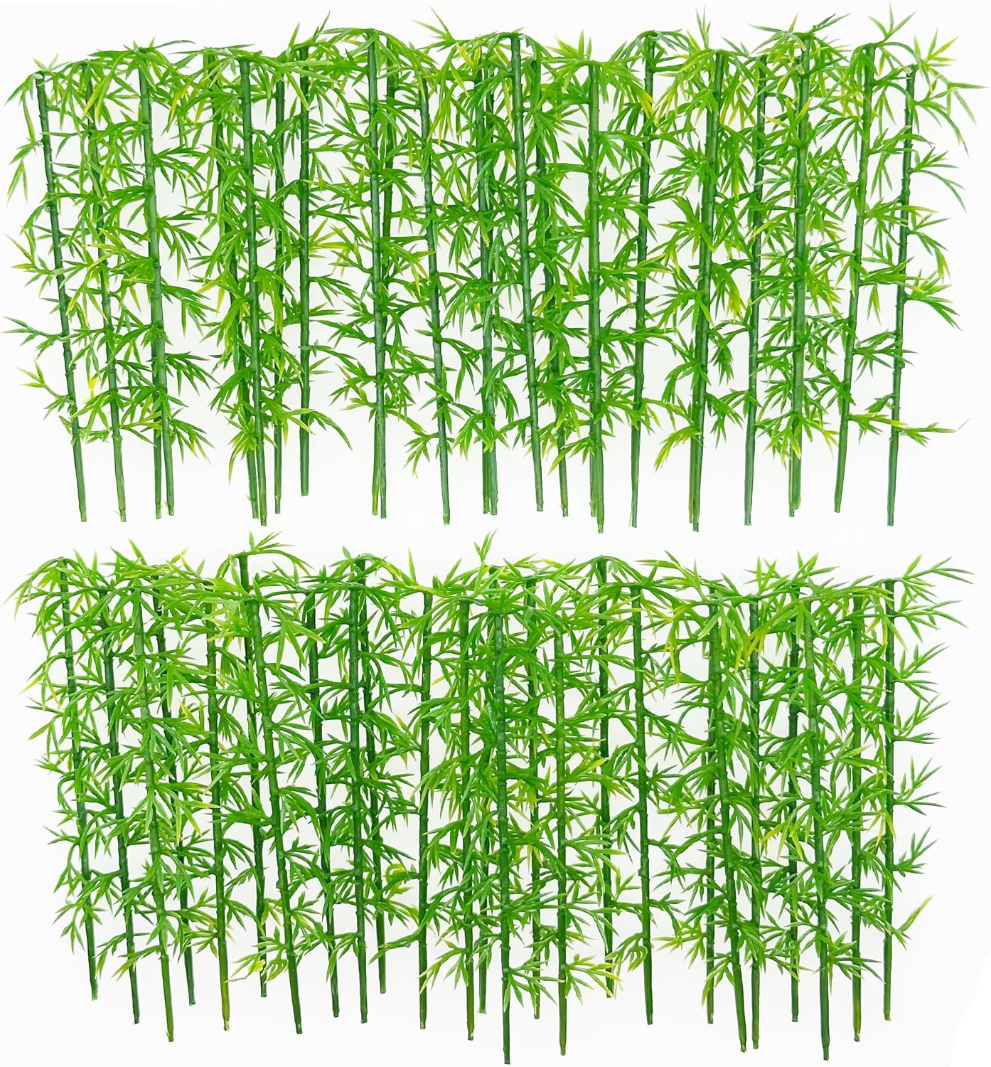 Woohome Model Miniature Bamboo Trees, Green Plastic Bamboo Trees for Building Model, Home Miniature Landscape Landform Diorama Project, 50 PCS, 3.94’’