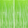 BRAVESHINE Pastel Green Streamers Party Backdrop Decoration - Tinsel Curtain Foil Fringe Backdrop for Birthdays/Dinosaur/Lime Green Frog Theme/Wizard/Christmas Decorations - 3.2ft X 8.2ft
