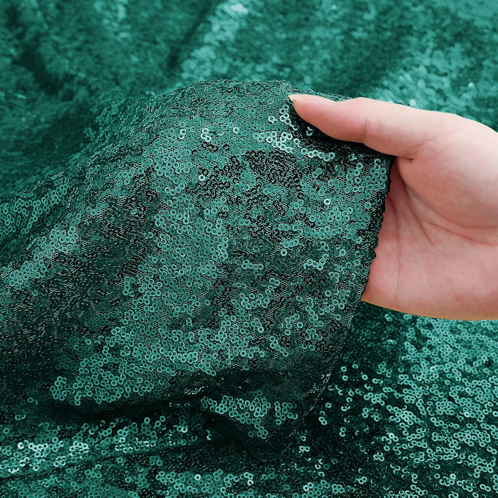 Sugargirl Dark Green Sequin Backdrop Curtain 4 Panels 2FTx8FT Glitter Dark Green Background Drapes Sparkle Photography Backdrop for Party Wedding Birthday Wall Decoration