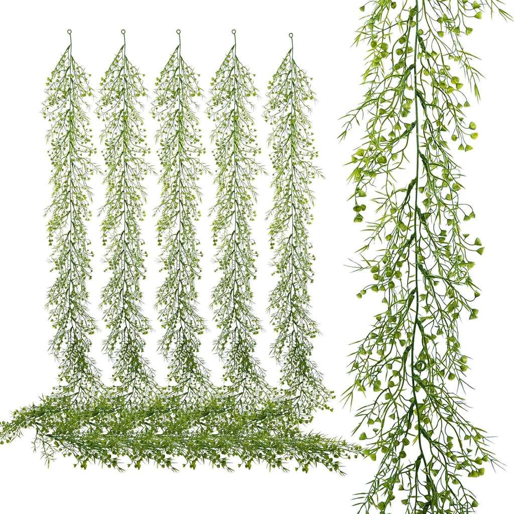 6 Pack 5.57ft Artificial Greenery Garland, Leaf Garland for Room Decor, Garlands for Decoration, Fake Vines Hanging Plants for Home Bedroom Garden Wall Wedding Decor-040
