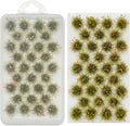 Woohome 32 PCS Miniature Grass Cluster, Orange Static Grass Tuft Model Vegetation Groups Static Grass Tufts for DIY Model Train Landscape Railroad Scenery Grass Tufts Flower, Style 9