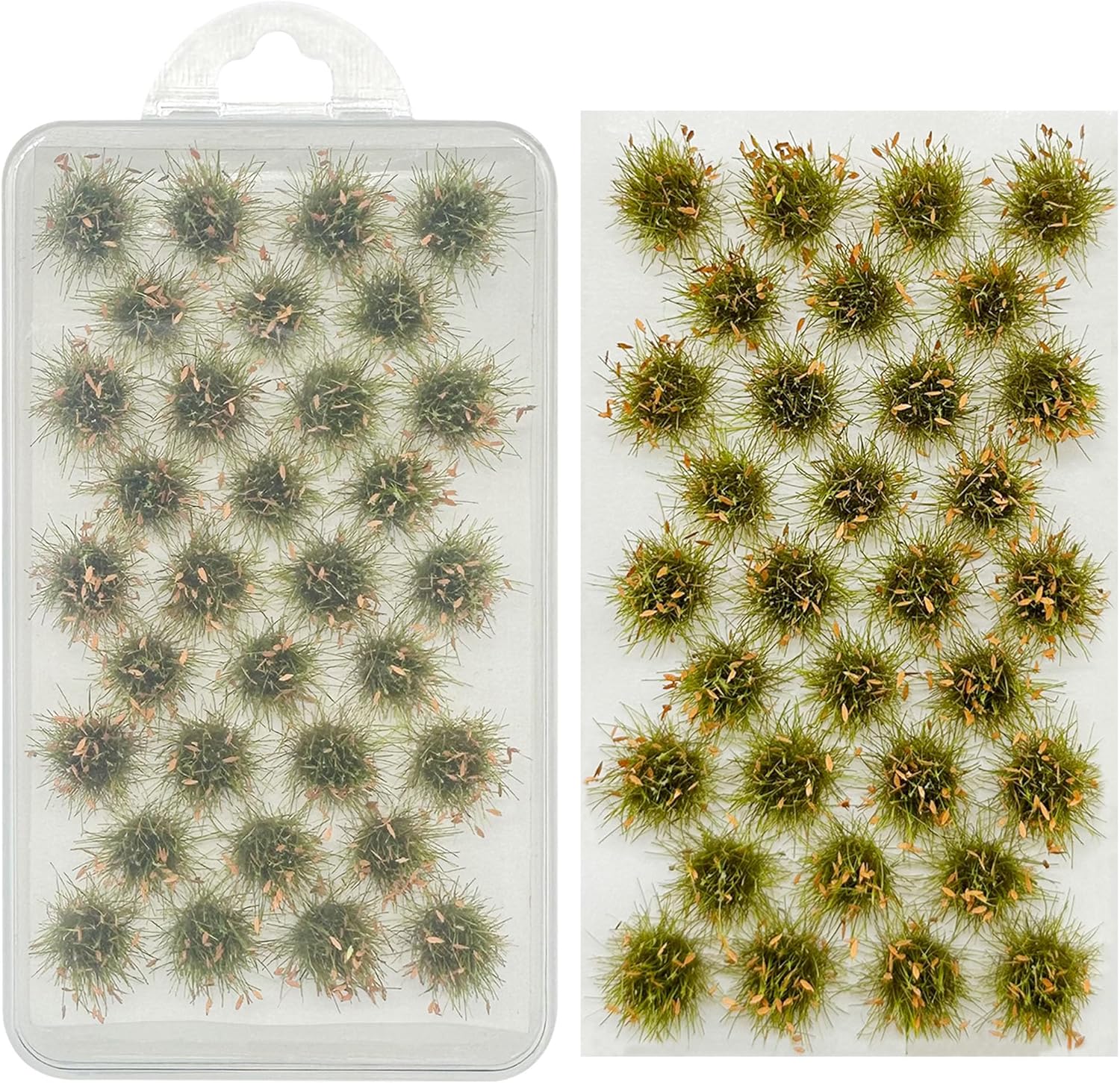 Woohome 32 PCS Miniature Grass Cluster, Orange Static Grass Tuft Model Vegetation Groups Static Grass Tufts for DIY Model Train Landscape Railroad Scenery Grass Tufts Flower, Style 9