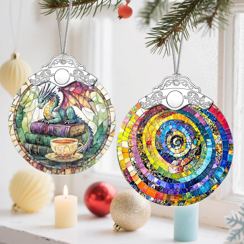 Christmas Ornaments, Christmas Decorations for Tree, Keepsake Ornaments, Holiday Ornament, Holiday & Xmas Gifts, Gifts for Art Lovers & Color Lovers - Rainbow Spiral-Theme