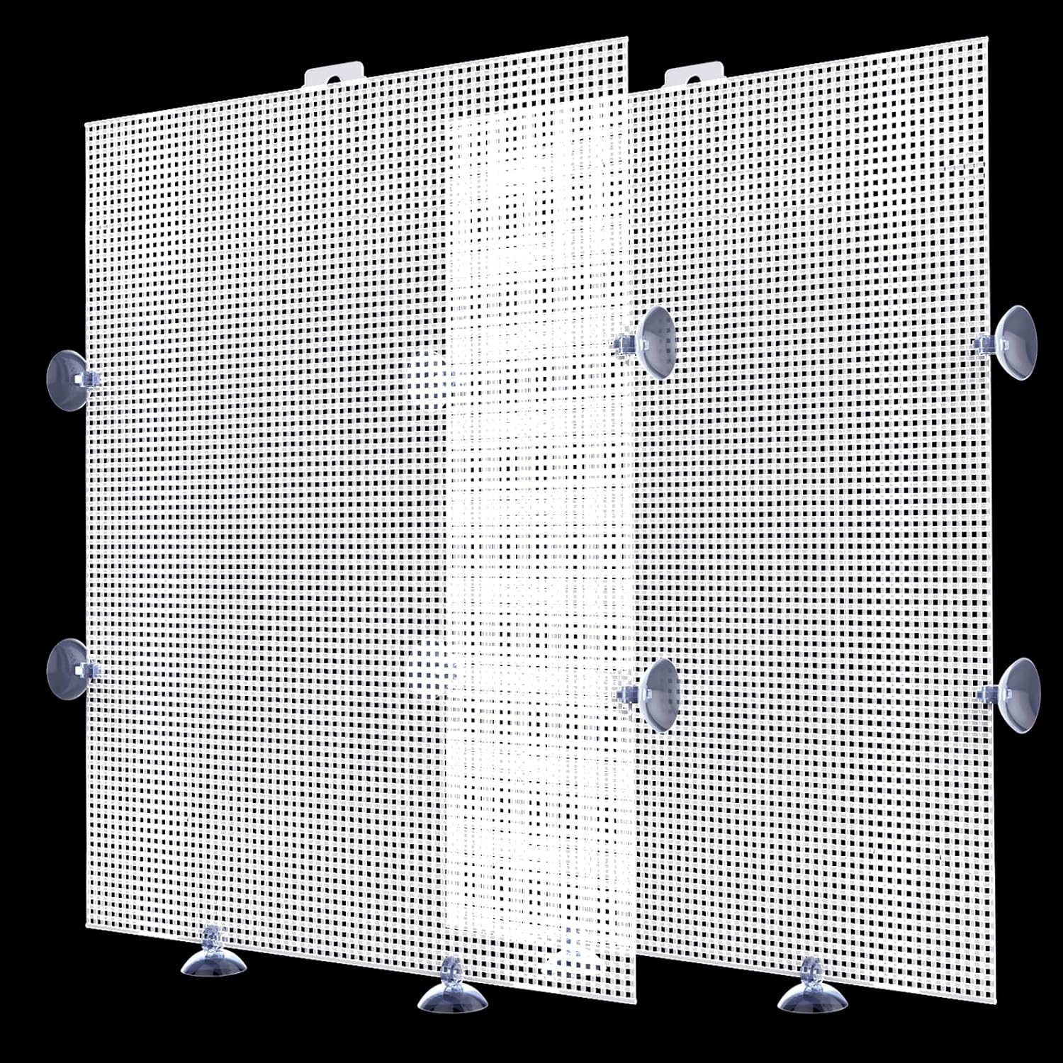 2 Pack Fish Tank Divider, Plastic Grid Cuttable Grid Plate Fish Separator with 12 Suction Cups DIY Designed Clear Easy to Bent 17 * 13in