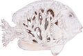 Coral Reef Fish Figurine Coastal Home Decor – Ocean Themed White Accent for Shelf, Countertop & Centerpiece – 12 1/2 Inch Polystone Sculpture