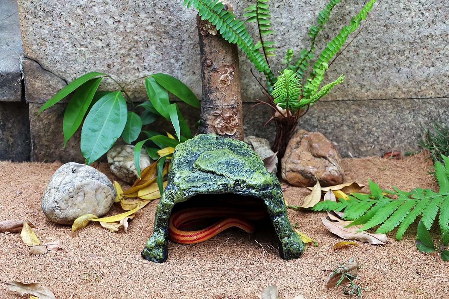 Reptile Cave Climb Hideout Hideaway – Stone Cave Shelter Hiding, Decorative Resin for Aquariums & Terrariums. Ideal for Amphibians,Lizards,Snakes,Bearded Dragons,Geckos,Scorpions,Frogs... Large Size
