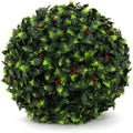 3rd Street Inn Topiary Ball - Artificial Topiary Plant - Wedding Decor - Indoor/Outdoor Artificial Plant Ball - Topiary Tree Substitute (15" LG (1-Pack), Holly)