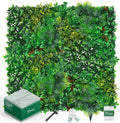 Grass Wall, Artificial Tropical Boxwood Panels 20"x20"(16pcs), Privacy Hedge Fence Screen with UV Protection, Greenery Backdrop for Indoor Home Wedding Decor and Outdoor Patio Backyard