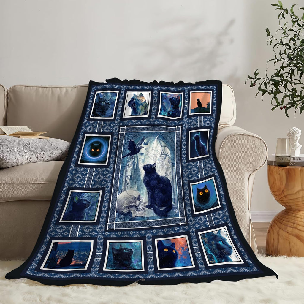 Cat Throw Blanket Cat Stuff Gifts for Kids Girls Boys Adults Women Men Soft Cozy Warm Plush Fluffy Fuzzy Fleece Blanket Decor 60''X80''