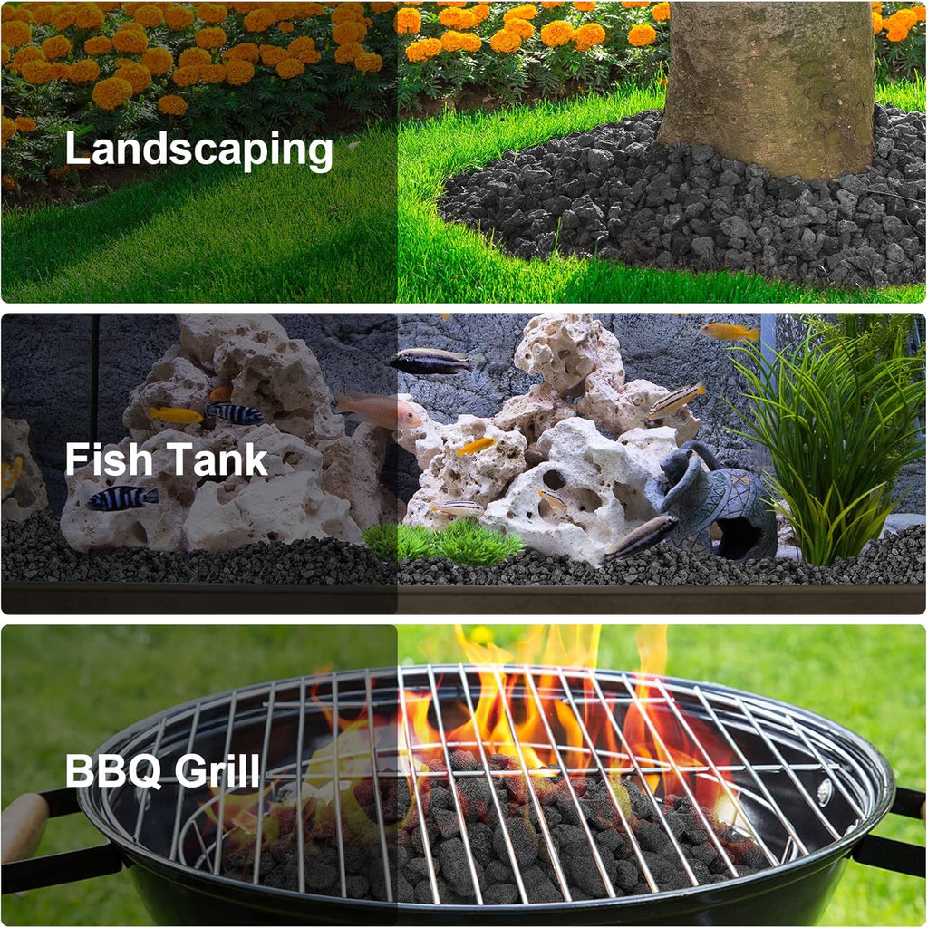 Stanbroil Lava Rock Granules - Decorative Landscaping for Fire Bowls, Fire Pits, Gas Log Sets, Indoor or Outdoor Fireplaces - 10 Pounds (0.1"-0.2")