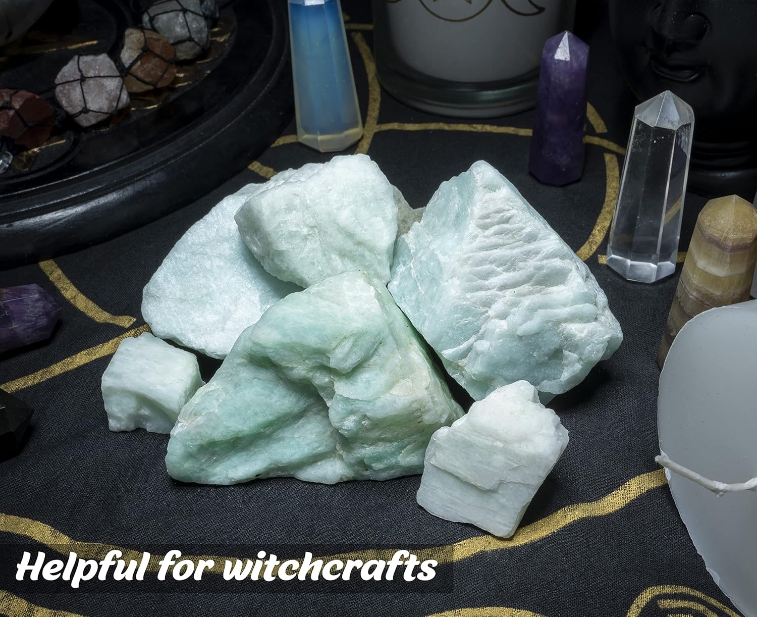 Crocon Amazonite Rough Bulk Natural Stone Raw Gemstone Tumbling Cabbing Polishing Gem Mining Chakra Balancing Reiki and Crystal Healing Good Luck Home Office Size : 1 LB