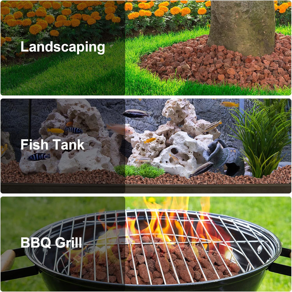 Stanbroil Lava Rock Granules - Decorative Landscaping for Fire Pits, Fire Bowls, Gas Log Sets, Indoor or Outdoor Fireplaces - 10 Pounds (0.1"-0.2")