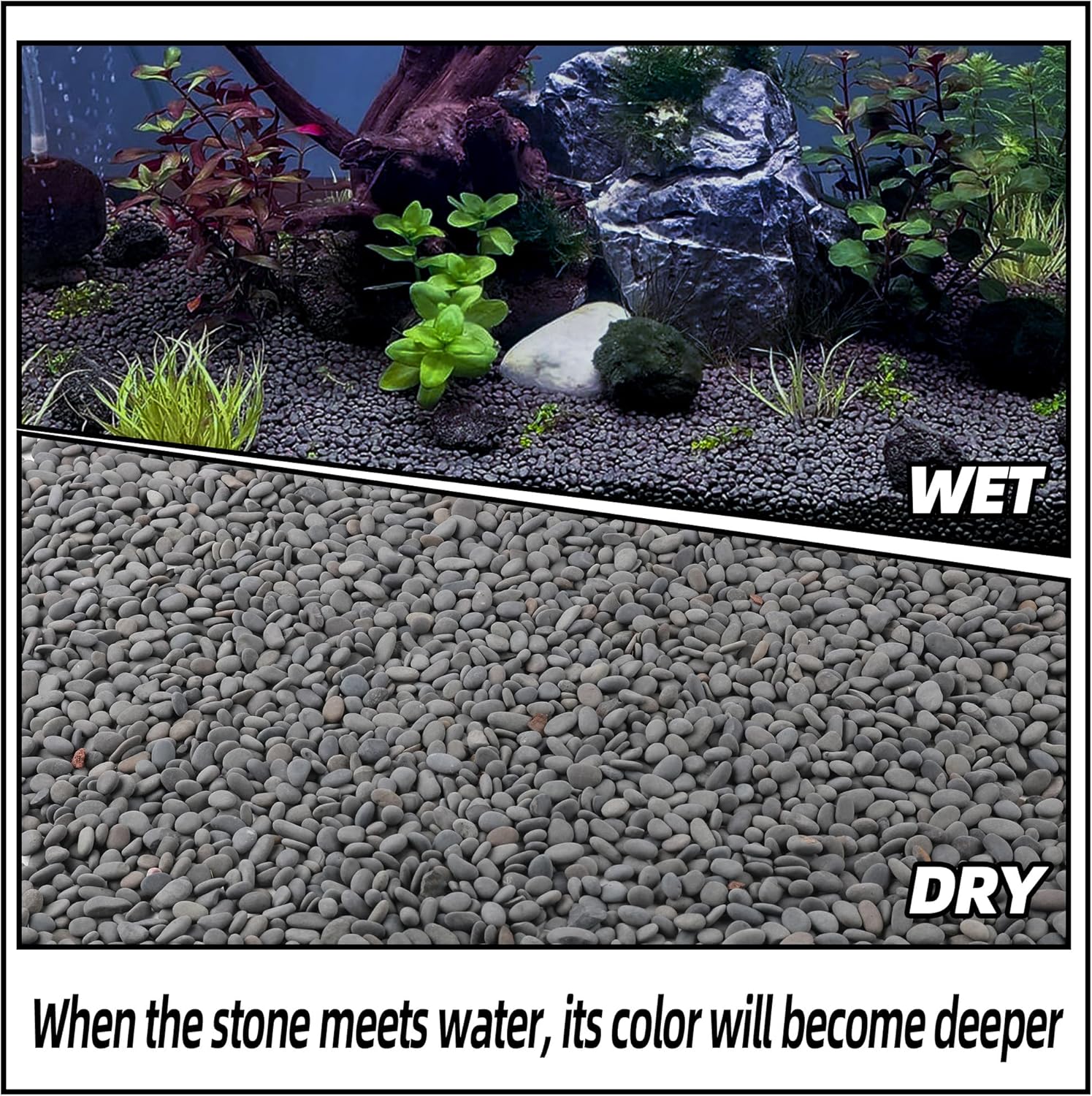CJGQ 18lb Aquarium Gravel for Plants, Decorative River Rocks Pebbles for Succulents Cactus Outdoor Garden Landscaping, Natural Small Drainage Rocks Gravel for Fish Tank Vases Terrarium