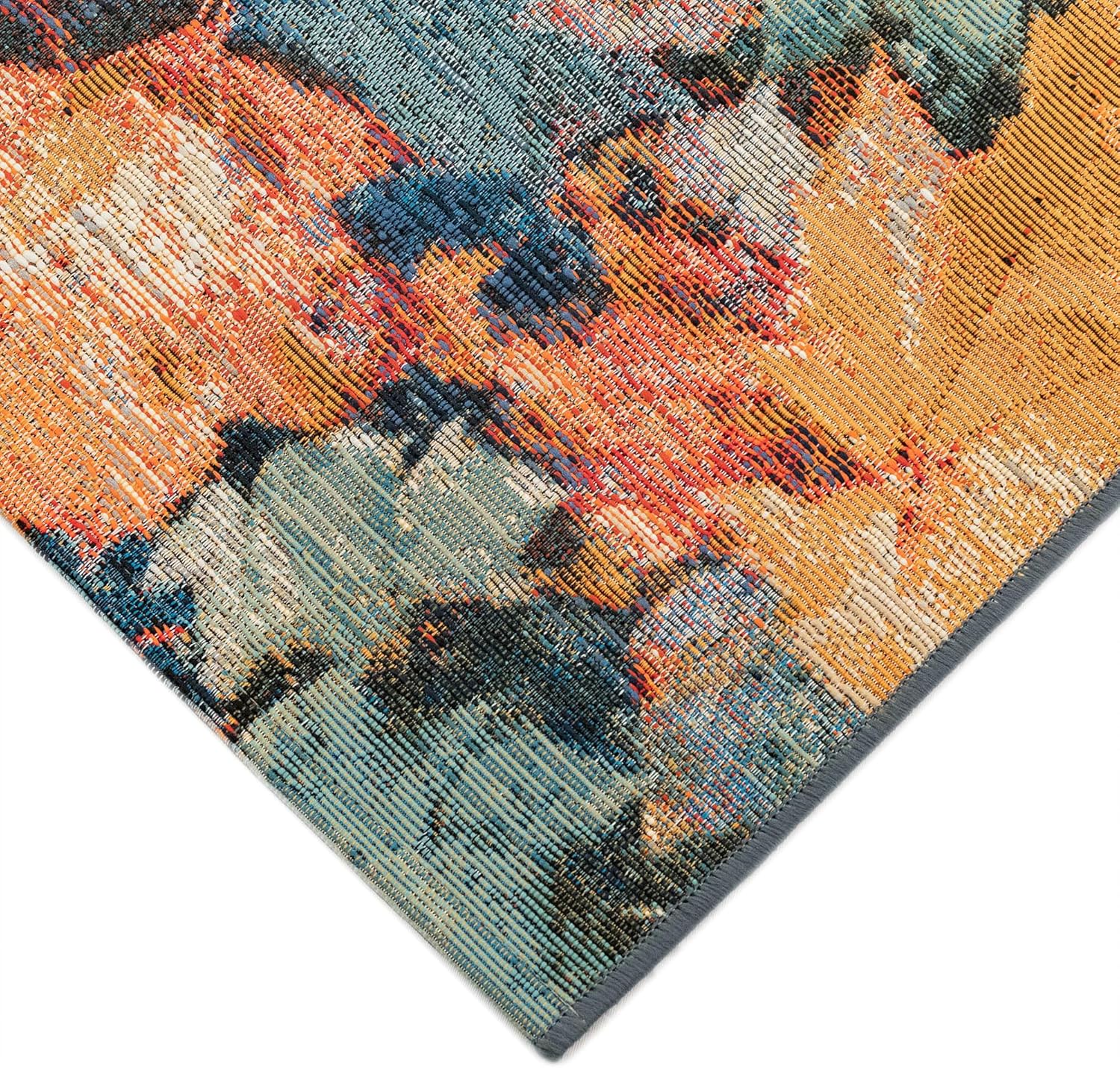 Liora Manne Marina Low Profile Durable Indoor/Outdoor Woven Rug- Fall in Love Multi 7'10" x 9'10"