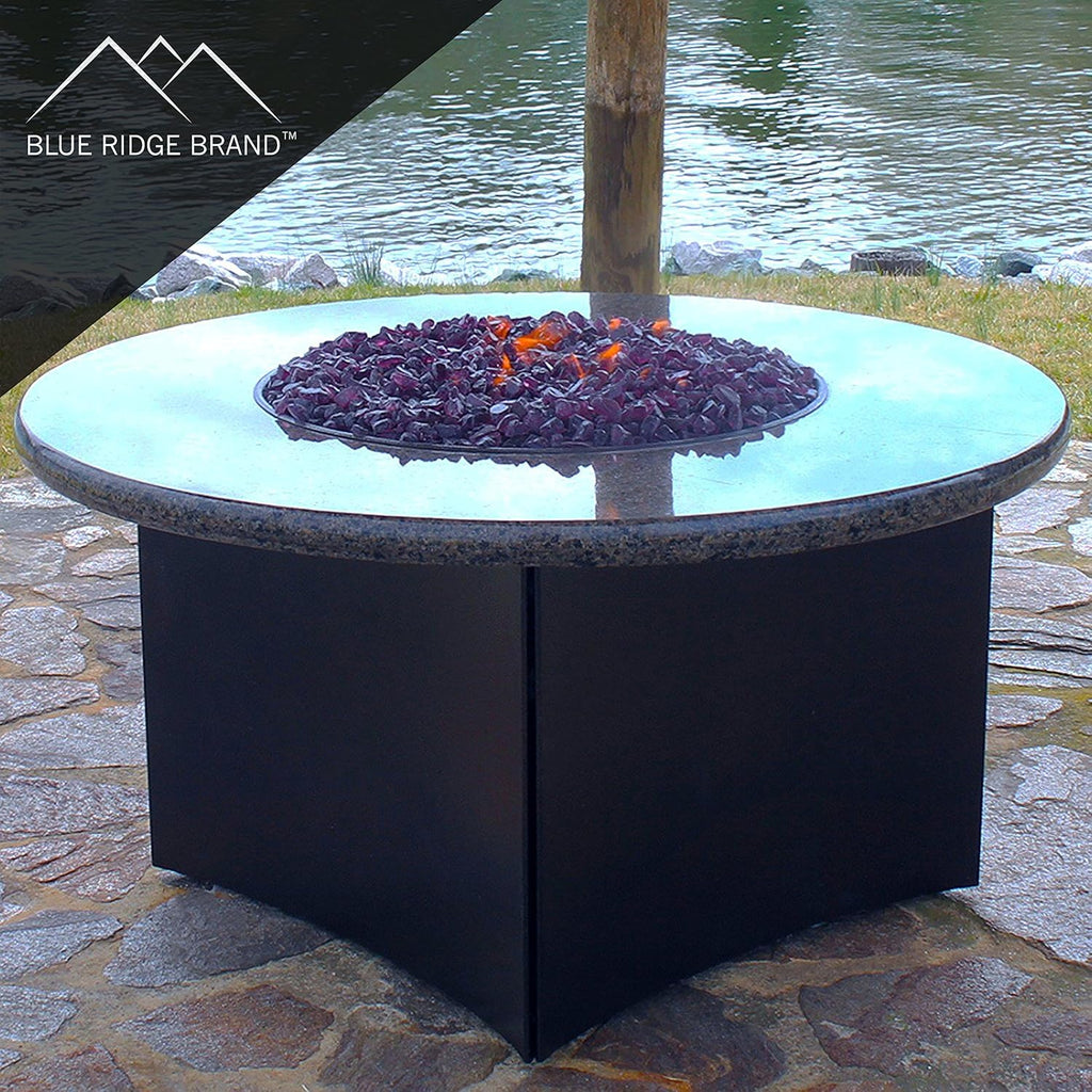 Fire Pit Glass - Fire Glass for Fire Pit - Firepit Glass Rock - Glass Stones - Fire Pit Glass Rocks - Gas & Propane Fire Pit & Fireplace Glass (20 Pound, Purple)