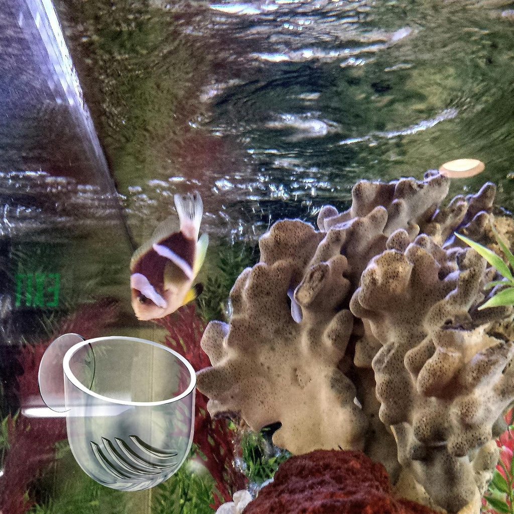 2Pcs Aquarium Plant Holder Suction Cup Planter Fish Tank Plant Pots Clear Acrylic Aquatic Plants Pot Aquarium Plants Cup for Fish Tank Aquascape Decorations Water Culture Decor