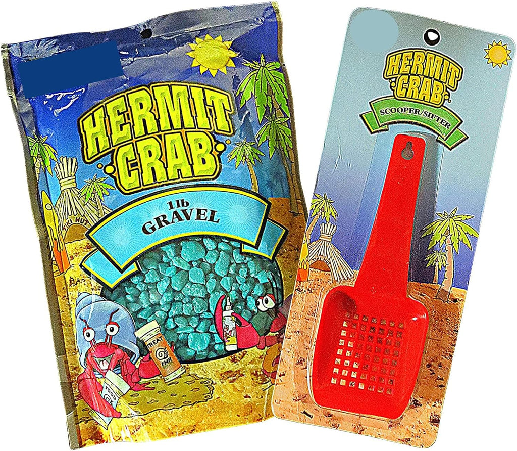 Needzo Hermit Crab Gravel Substrate with Scooper, Neon Rocks for Terrarium and Aquarium Habitats, Colors May Vary