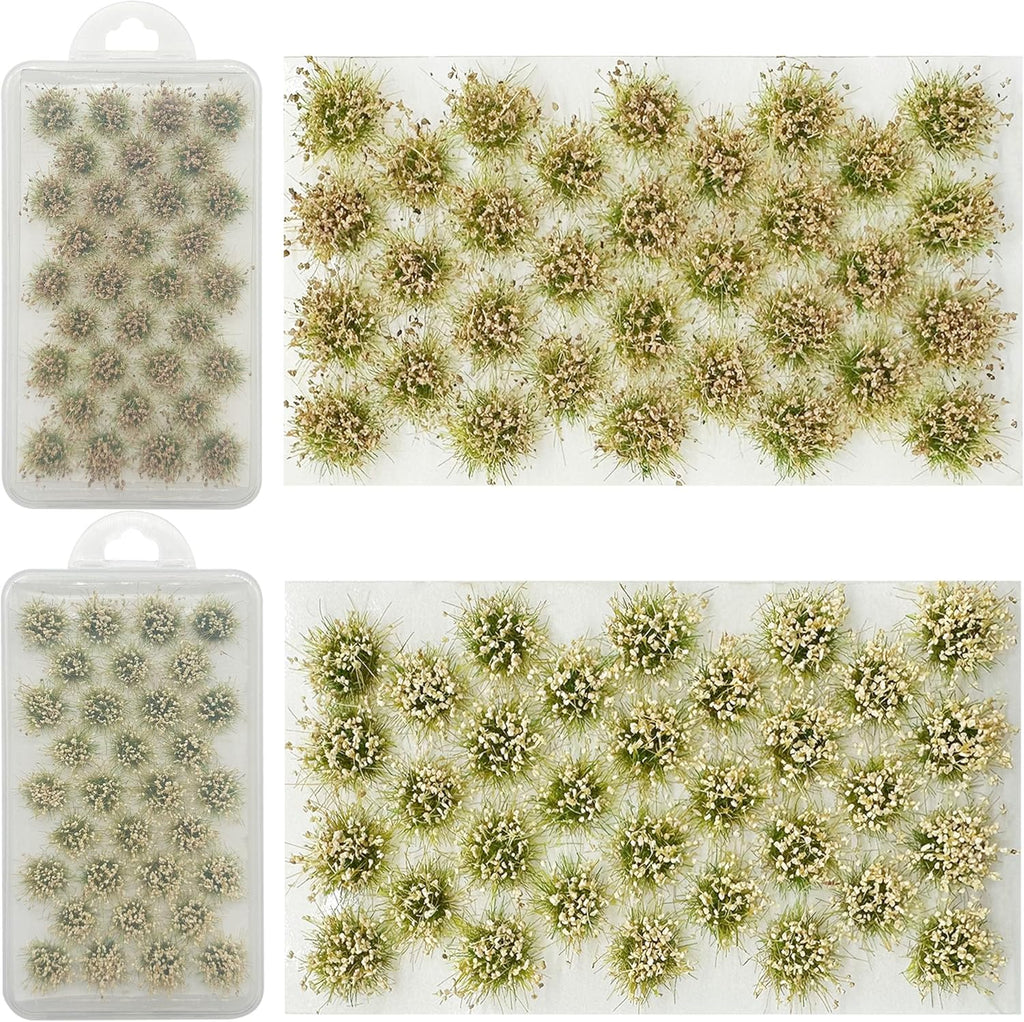 Woohome 64 PCS Static Grass Tuft Model Grass Tufts Railway Artificial Grass Bushy Tuft Flower Cluster Vegetation Groups for Train Landscape Railway Artificial Grass Modeling