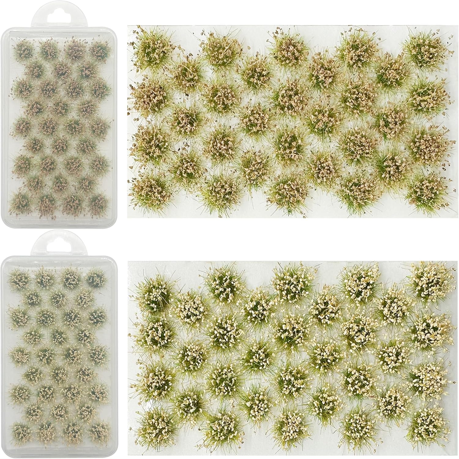 Woohome 64 PCS Static Grass Tuft Model Grass Tufts Railway Artificial Grass Bushy Tuft Flower Cluster Vegetation Groups for Train Landscape Railway Artificial Grass Modeling