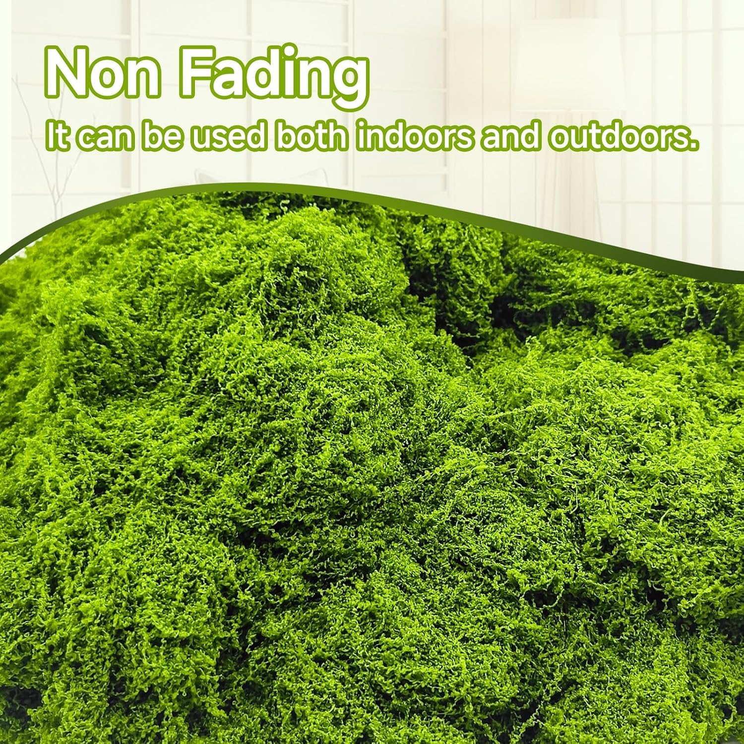 Aspamms Fake Green Moss for Potted Plants Indoor,10.6oz Artificial Moss for Crafts, Faux Moss Decor for Fairy Garden, DIY Decorative, Model Making, Walls, Glass Containers, Home
