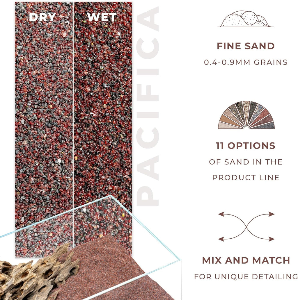 UNS Controsand - Pacifica, 8L - Natural Freshwater 0.4-0.9mm Dark Reddish Sand for Aquascaping Planted Tanks - Aquarium, Terrarium, Paludarium Substrate for Betta, Shrimp, Fish, Jumping Spider, Turtle