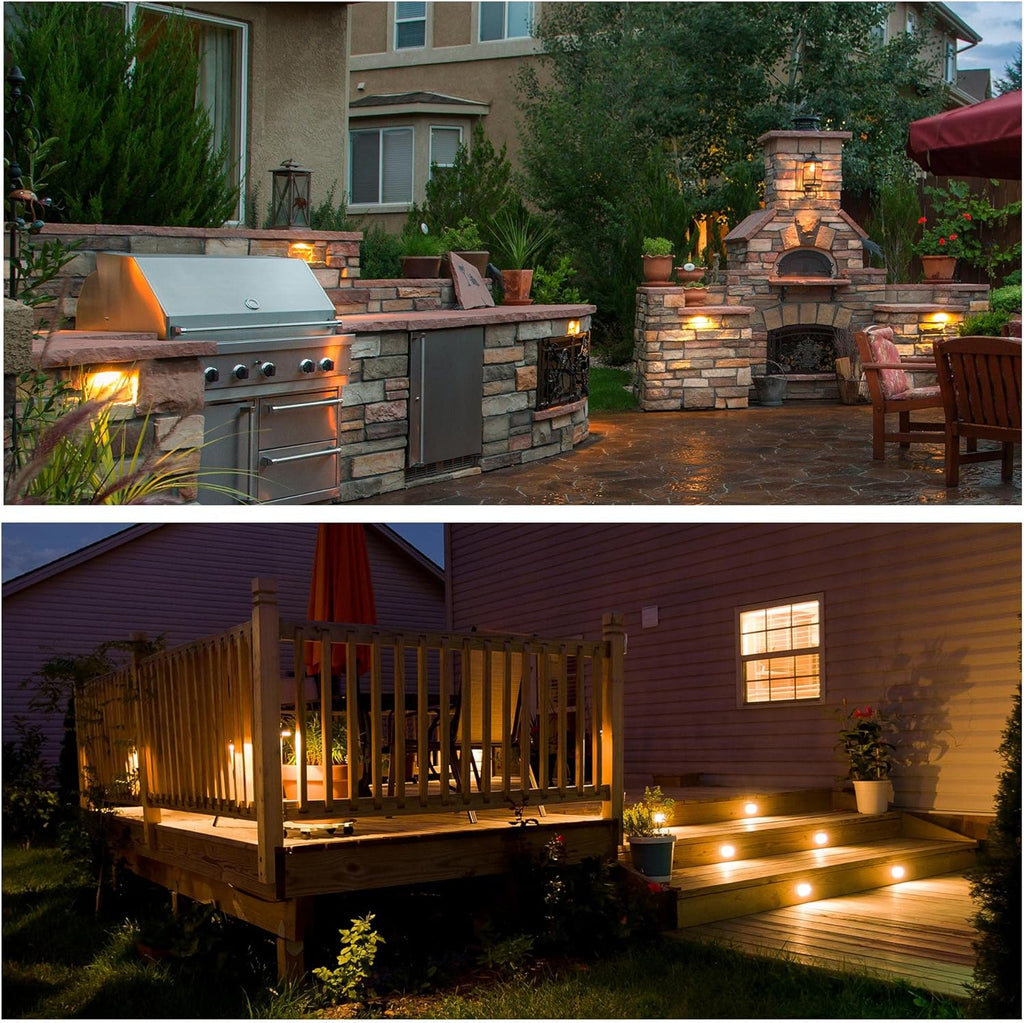 Gardenreet LED Hardscape Light,Cast Brass Housing,Integrated 3W 3000K Light Source, LED Step Light, 7 Inches Long,Low Voltage 12V AC/DC(6 Pack)