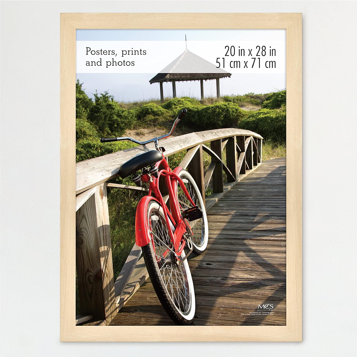 MCS Museum Poster Frame 20x28 Natural Woodgrain, Vertical & Horizontal Wall Hanging Large Picture Frame for Photos, Posters & Art Prints (1-Pack)