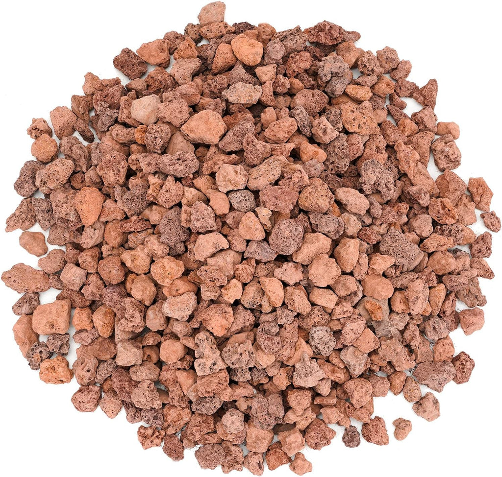 onlyfire Red Lava Rock 10 Pounds Volcanic Lava Stones for Indoor Outdoor Fire Pits Fireplaces Gas Grill and Landscaping, 0.4-0.8 Inch