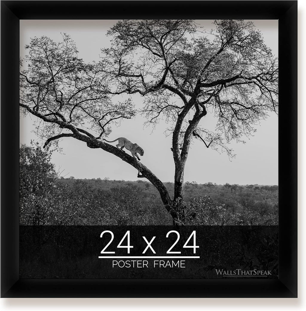 wallsthatspeak 24x24 Black Picture Frame for Puzzles Posters Photos or Artwork