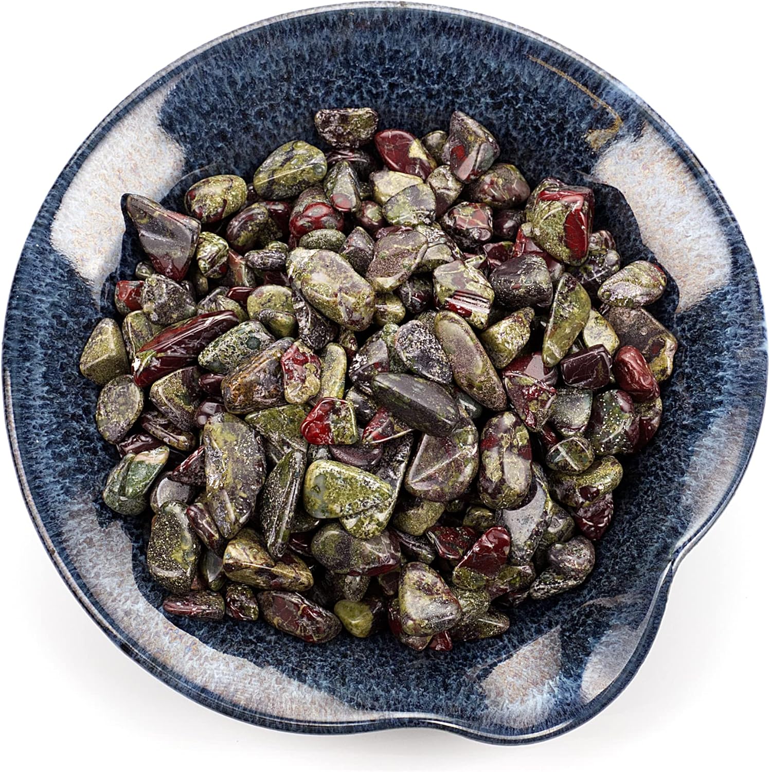Cherry Tree Collection 1/2 Pound Polished Tumbled Gemstone Chips, Pebbles, Crystal Chips Bulk for Jewelry Making, Healing, Plants, Succulents, Aquariums, Decoration, Chakra (Dragon Blood Jasper-L)