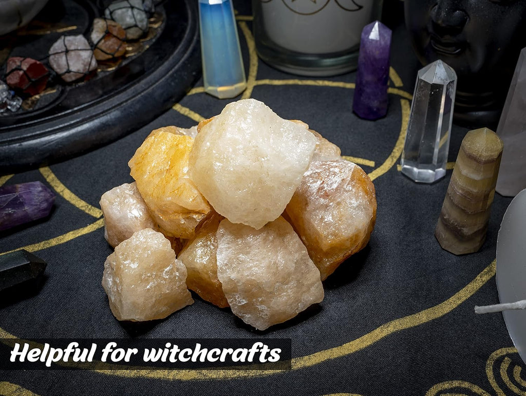 Crocon 1LB Yellow Aventurine Rough Bulk Natural Stone Raw Gemstone Tumbling Cabbing Polishing Mining Chakra Healing Balancing Reiki and Crystal Healing Good Luck Home Office Decor