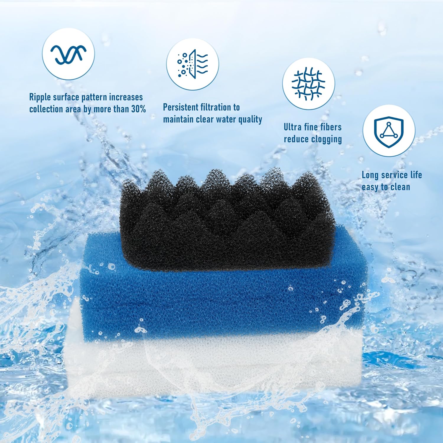 206/207 Bio Foam Value Pack for Fluval 206/207 Canister Filters,Replacement Aquarium Filter Media,10pc