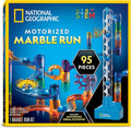 National Geographic Marble Run with Motorized Elevator - 95-Piece Marble Maze Kit with Motorized Spiral Lift, 20 Marbles, Perpetual Motion Machine, STEM Gifts for Boys and Girls, Kids Physics Toys
