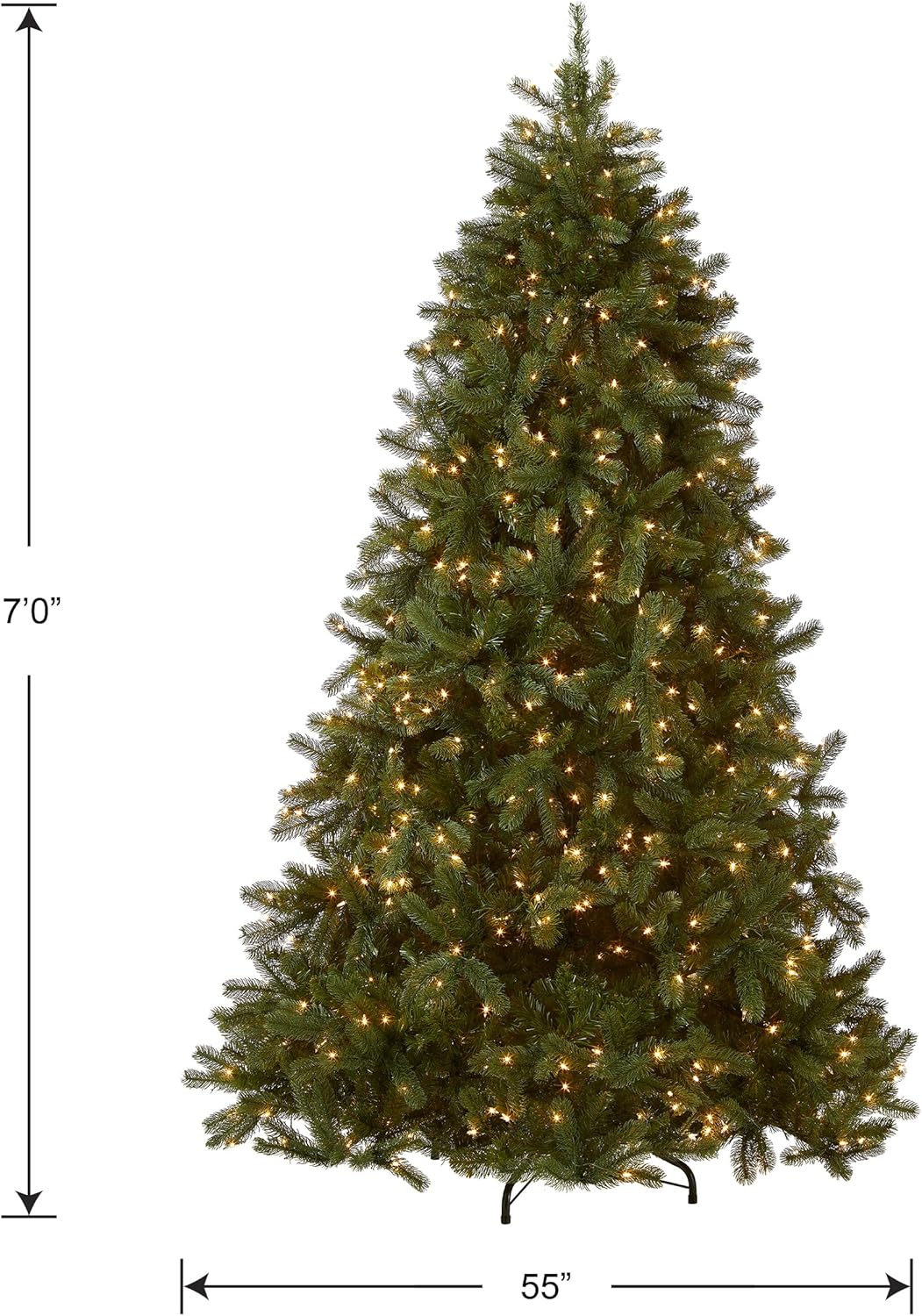 National Tree Company 7 ft Pre-Lit Downswept Douglas Fir Artificial Christmas Tree, 700 Clear Lights, 1,539 Tips, Includes Stand, Green