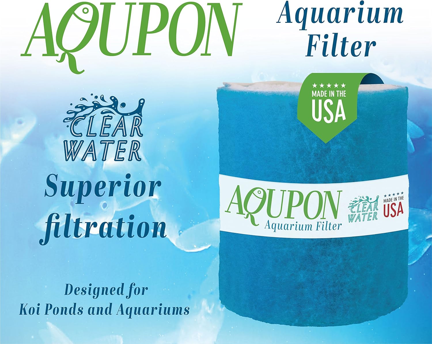 Aquarium Filter Media Pad - Cut to Fit Roll (Dye-Free/Blue Bonded) 0.75 Inch Thickness (12 ft, Blue)