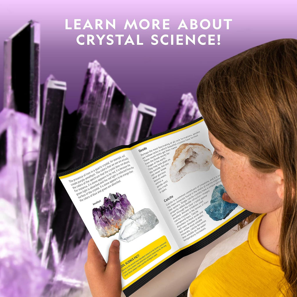 National Geographic Mega Crystal Growing Kit for Kids- Grow 6 Crystals with Light-Up Stand, Science Gifts for Kids 8-12, Crystal Making Experiment, Science Kit for Girls and Boys (Amazon Exclusive)