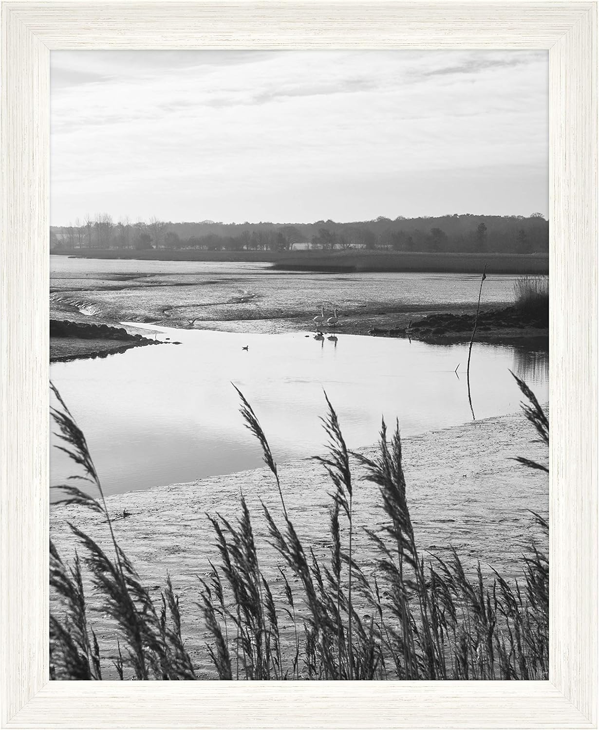 MCS Museum Poster Frame 16x20 White Woodgrain, Vertical & Horizontal Wall Hanging Large Picture Frame for Photos, Posters & Art Prints (1-Pack)