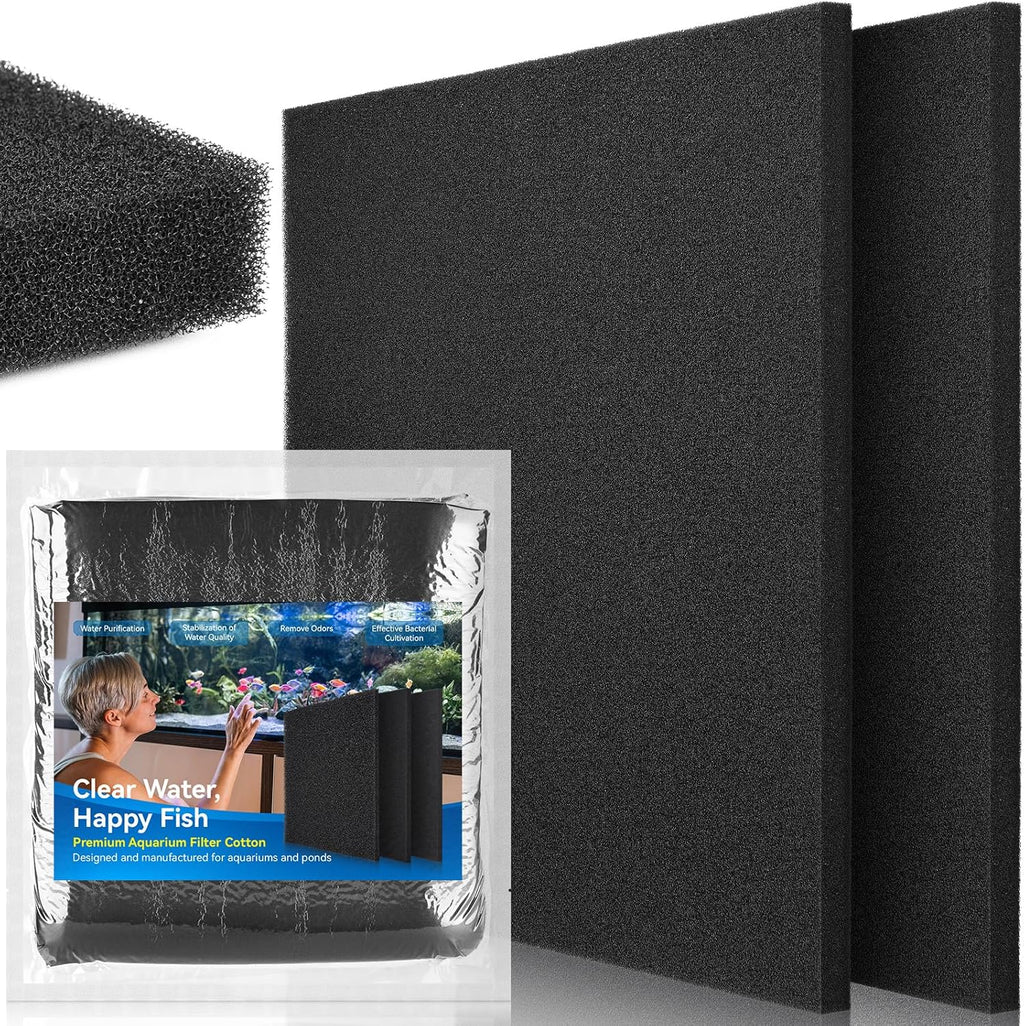 Borlech Aquarium Filter Sponge Pad, Filter Media Foam Sponges, Filter Accessories for Fish Tanks and Ponds (18.5"x18.5"x0.8", 50PPI, 2 Pack)
