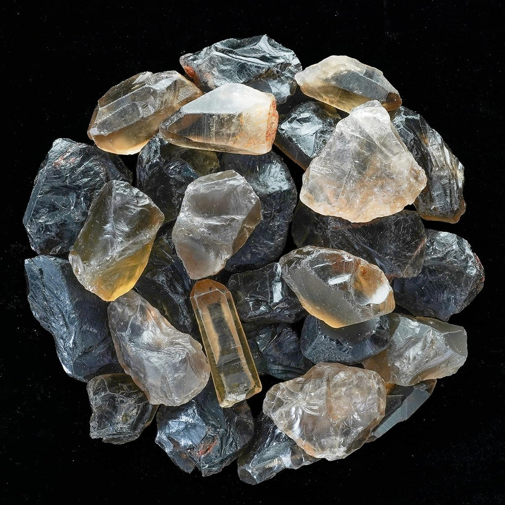 Crocon 1LB Smoky Quartz Rough Bulk Natural Stone Raw Gemstone Tumbling Cabbing Polishing Gem Mining Chakra Balancing Reiki and Crystal Healing Good Luck Home Office Décor