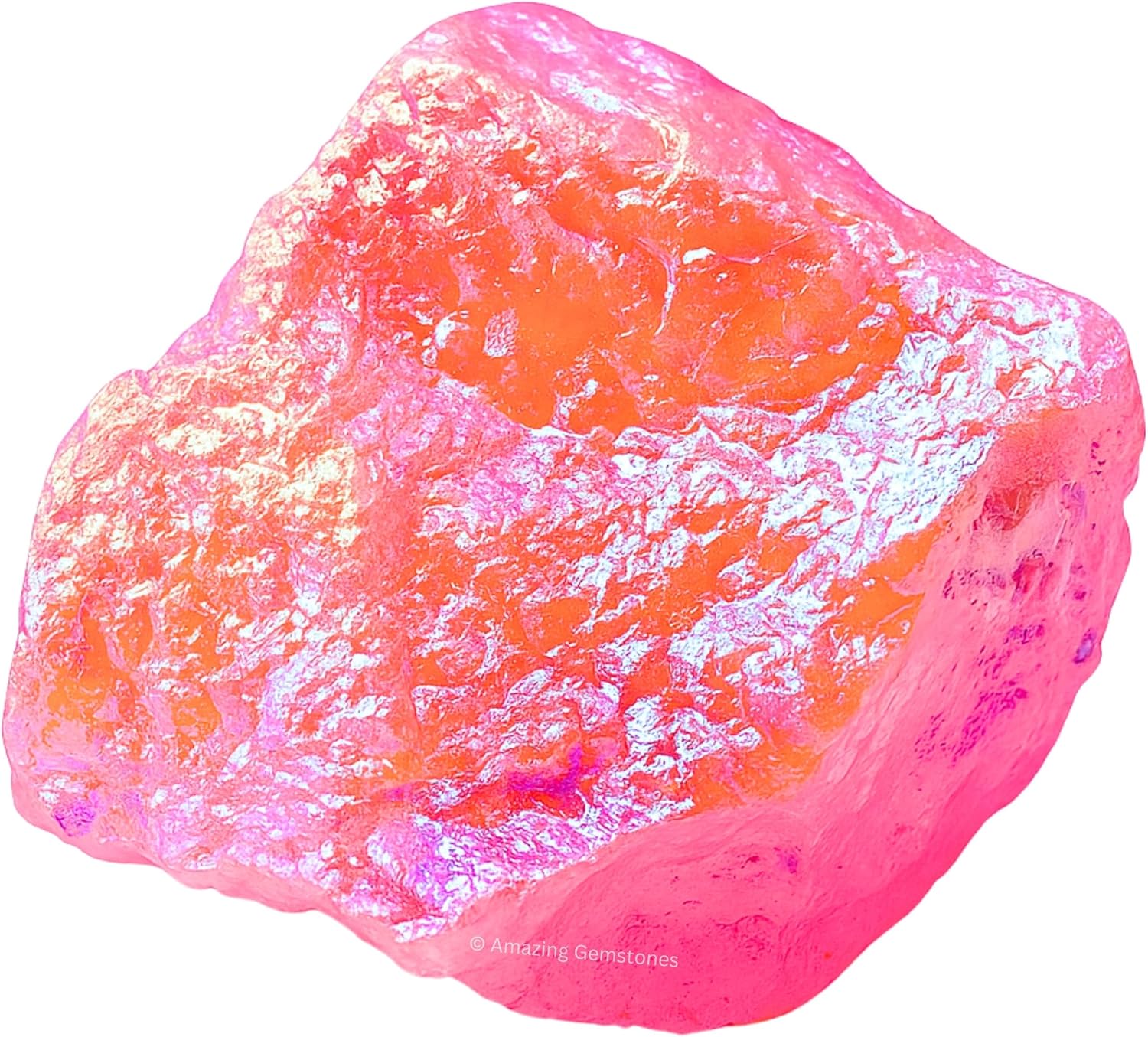 Amazing Gemstone Angel Aura Rose Quartz Raw Crystals and Healing Stones, Natural Rocks for Tumbling - DIY Raw Stones and Crystals, 2 Pieces