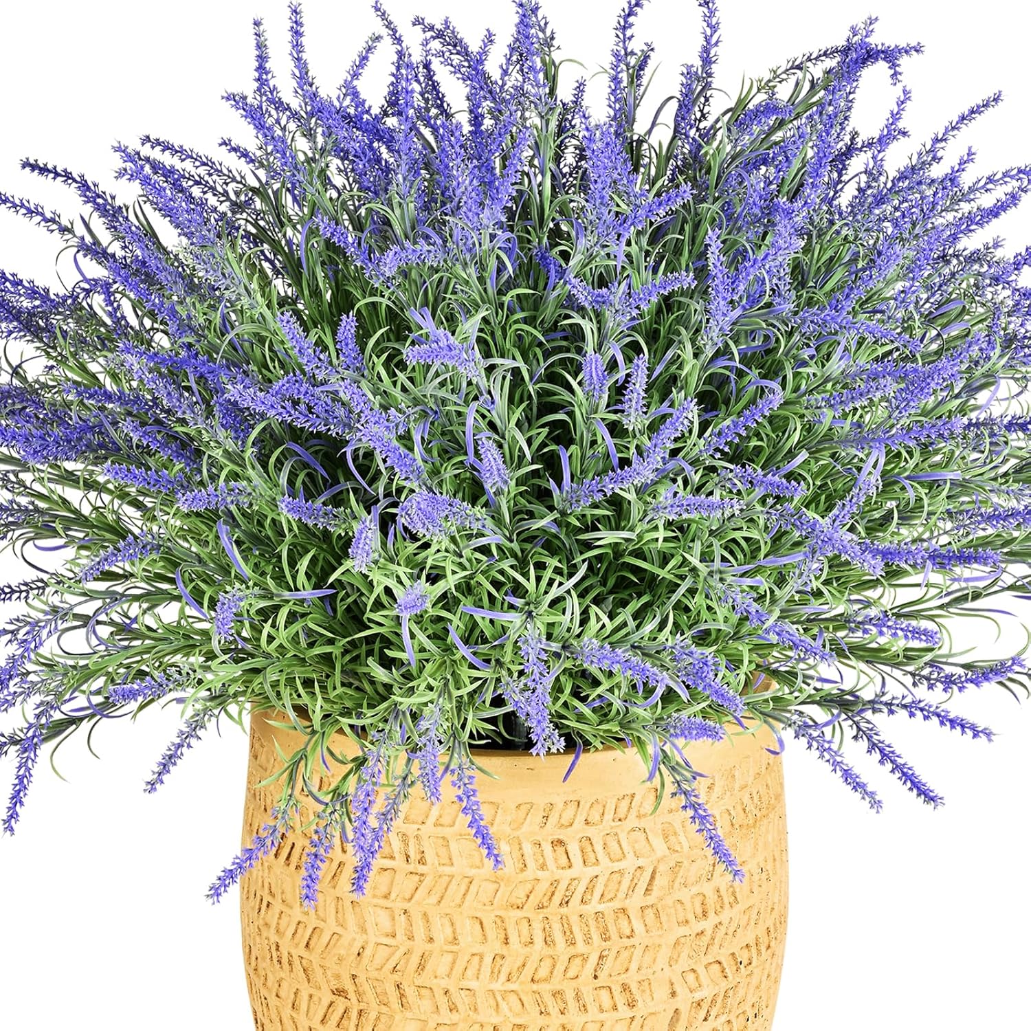 UV-Resistant Artificial Lavender Flowers – Certified Fade-Proof Outdoor Decor – Realistic Purple Fake Plants Faux Greenery for Patio, Garden, and Landscaping