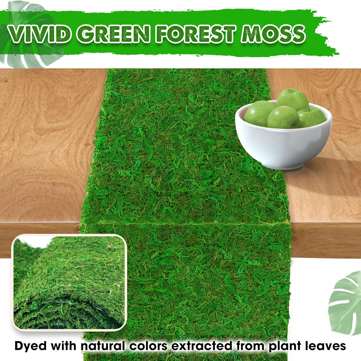 DUSPRO 71"x11" Sheet Moss Roll, Peel and Stick Moss Sheets for Crafts, Moss Sheets for Planters, Moss for Plants Indoor, Adhesive Moss Sheets for Fairy Garden, Sticky Moss for Table Decor